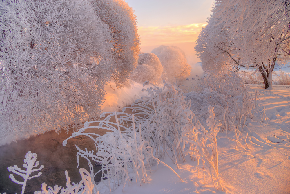 1000x668, 496 Kb / зима, снег, река