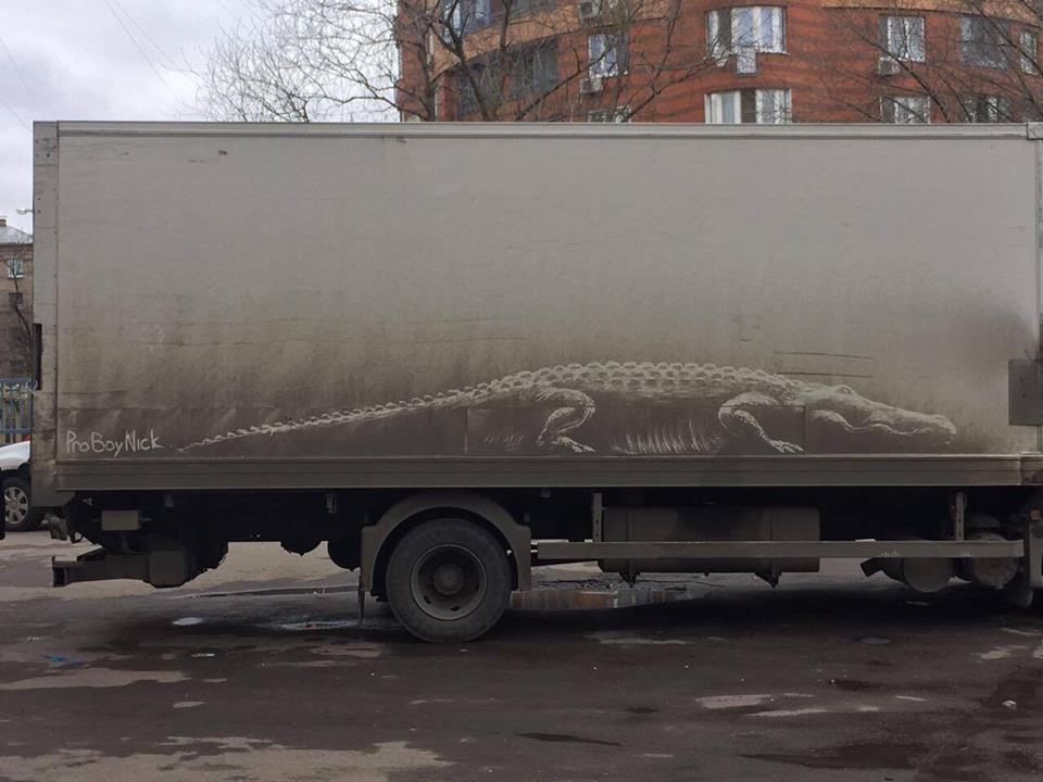960x720, 70 Kb / авто, грязь, крокодил, рисунок