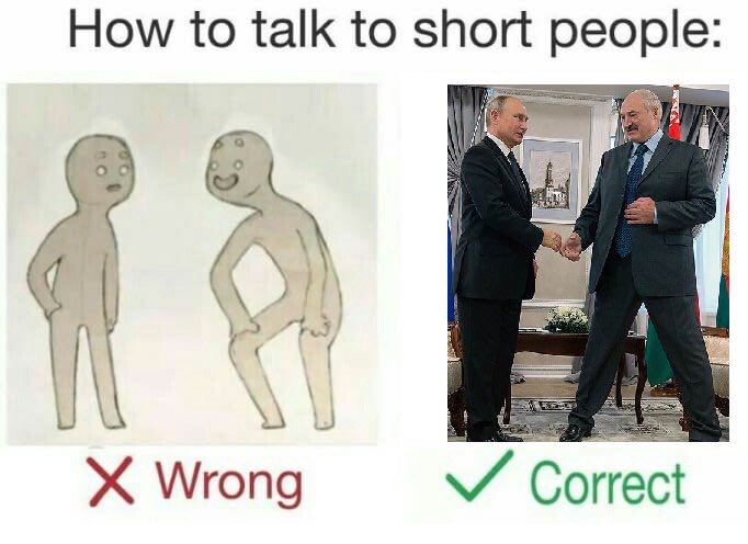 682x496, 48 Kb / Путин, Лукашенко, политота, рост, карлик