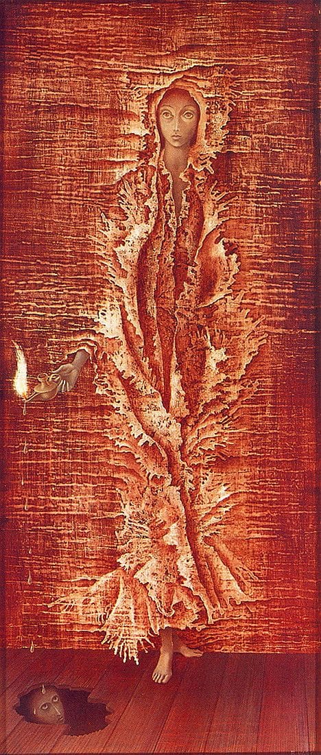468x1100, 189 Kb / женщина, стена, светильник, огонек, капли, лужа, лицо, дыра
