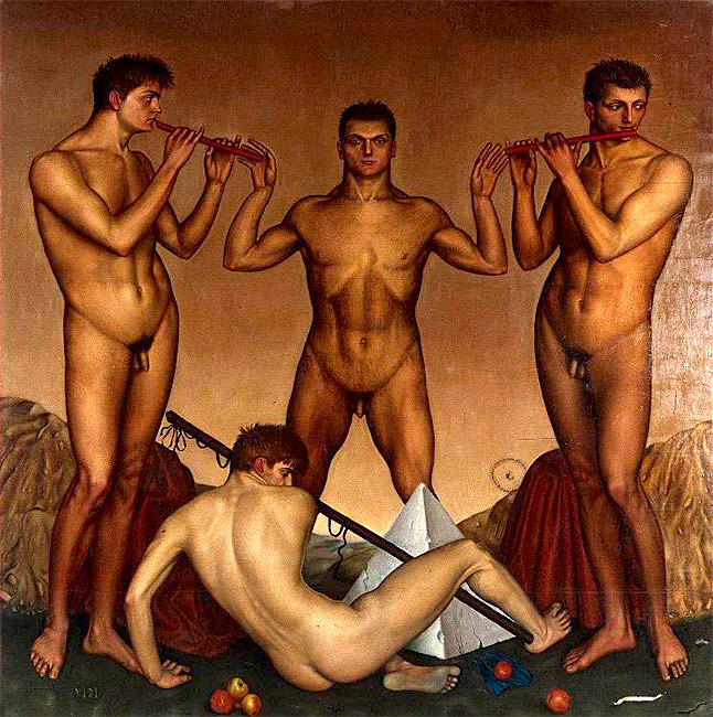 646x650, 173 Kb / Франсуа Барро, Музыканты, рисунок
