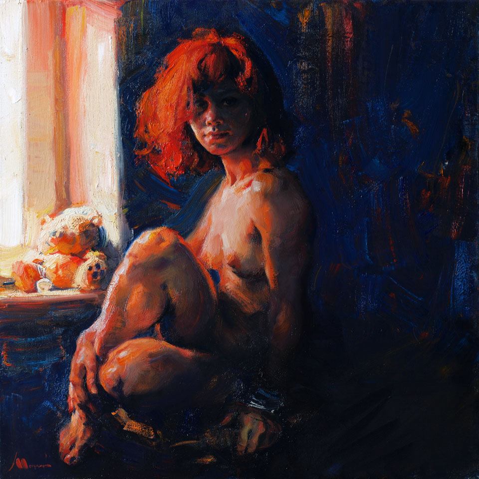 960x960, 137 Kb / девка, рыжая, мишка, рисунок, Evgeniy Monahov
