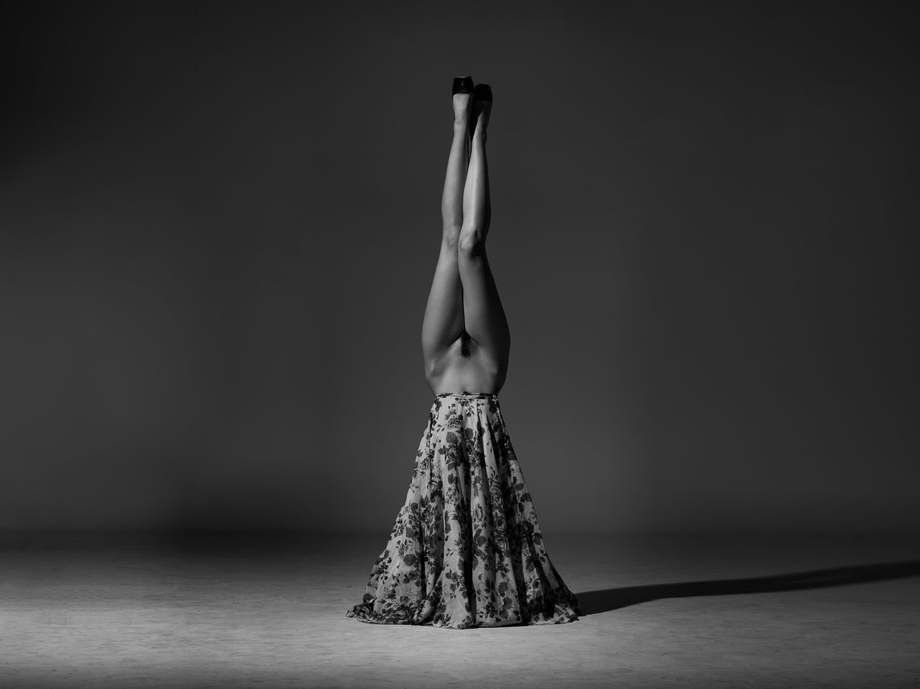 1334x1000, 83 Kb / юбка, ноги, туфли, бобер, ч/б, вверх ногами, Nicole Melrose