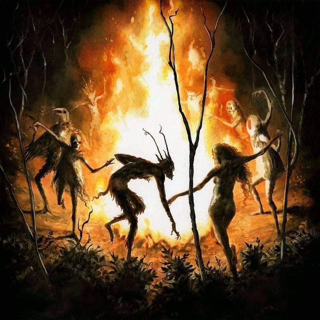 1080x1080, 170 Kb / ведьма, бесы, костер, шабаш, пляска