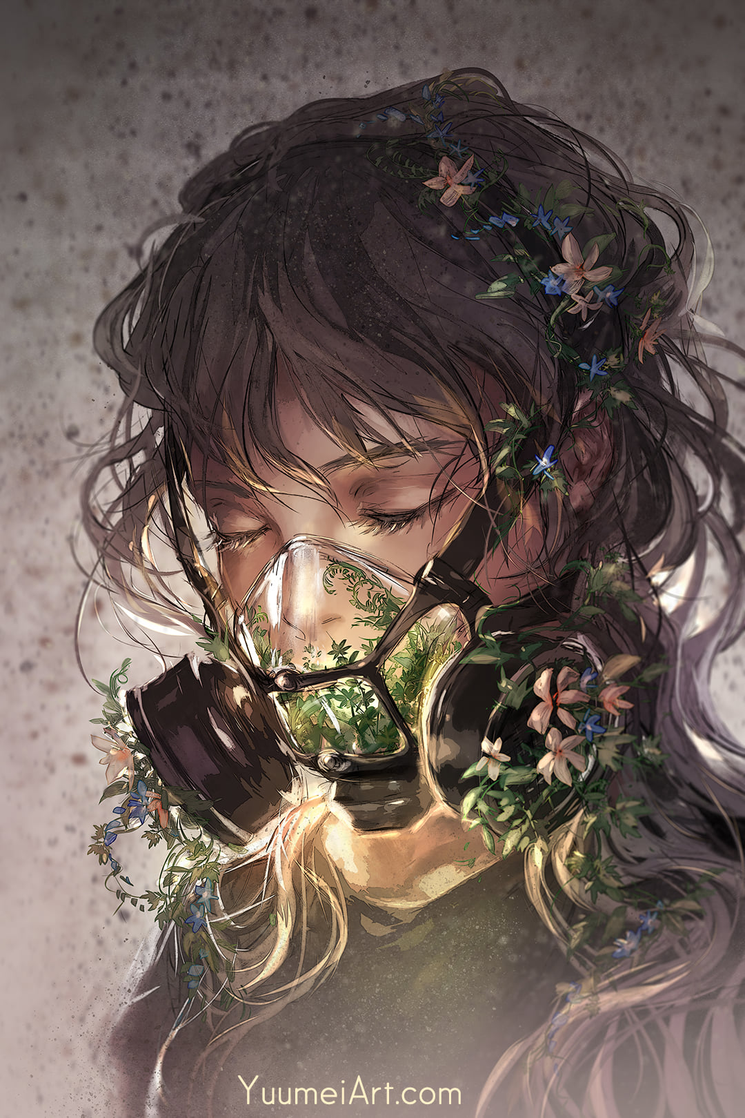 1080x1620, 406 Kb / флора, фильтр, маска, респиратор, Yuumei