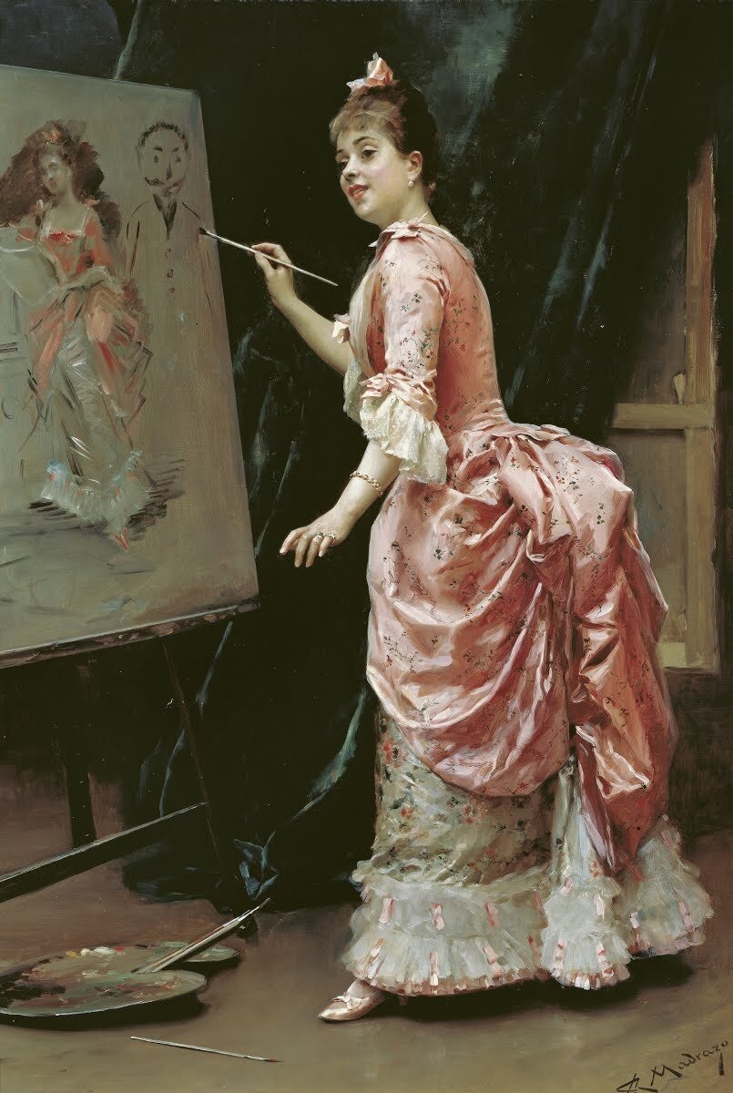 805x1200, 152 Kb / Раймундо Мадрасо, Шалости модели, 1885