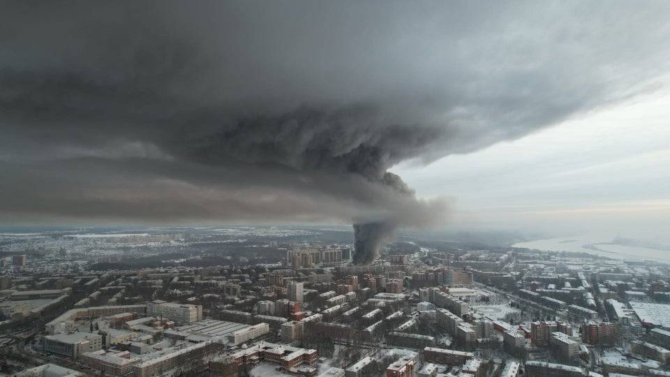 960x540, 56 Kb / ураган, тучи, город, Томск, дома