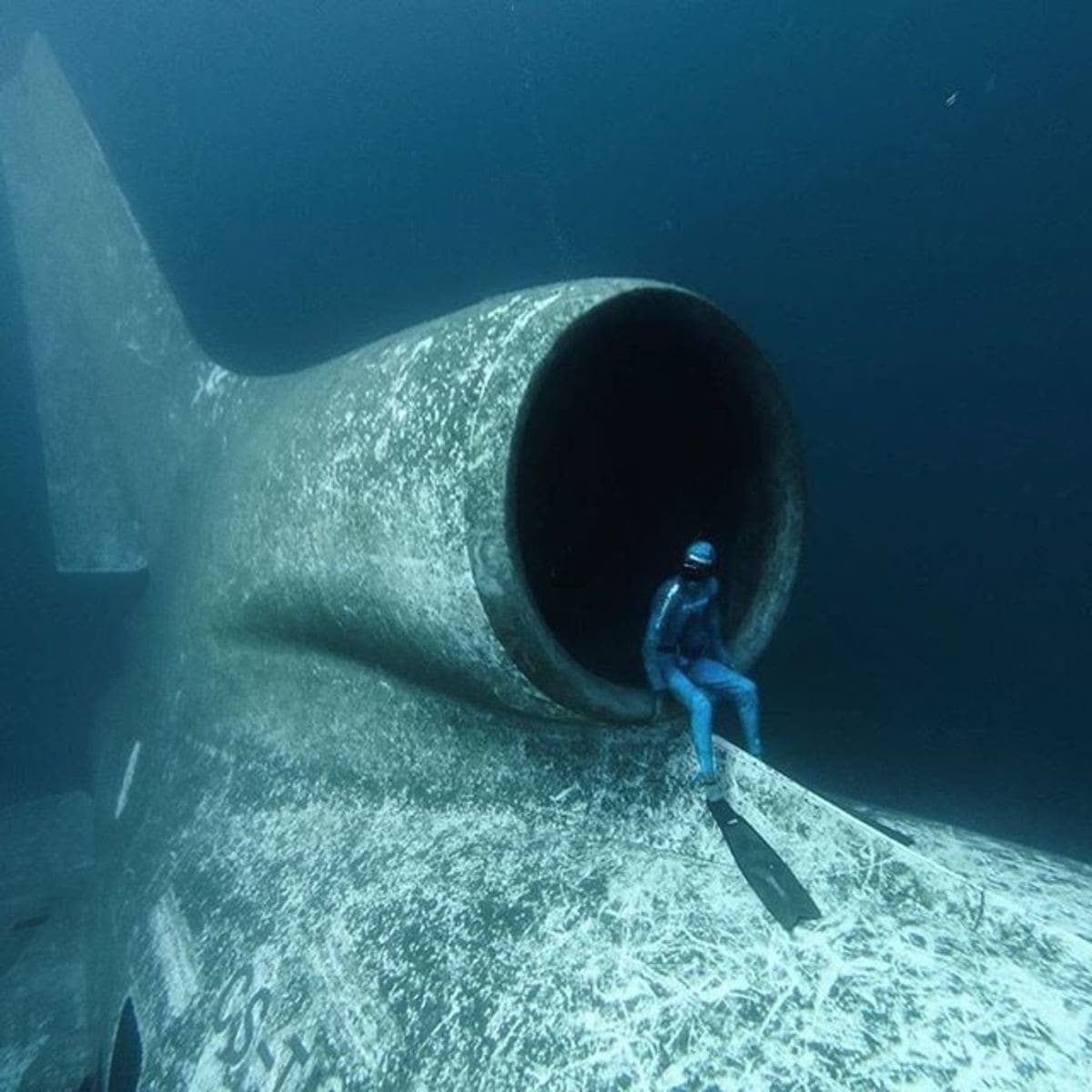 1200x1200, 112 Kb / самолет, под водой, дайвер, ласты, TriStar, Красное море, Иордания