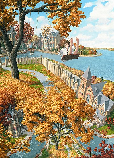 398x550, 116 Kb / рисунок, качели, дети