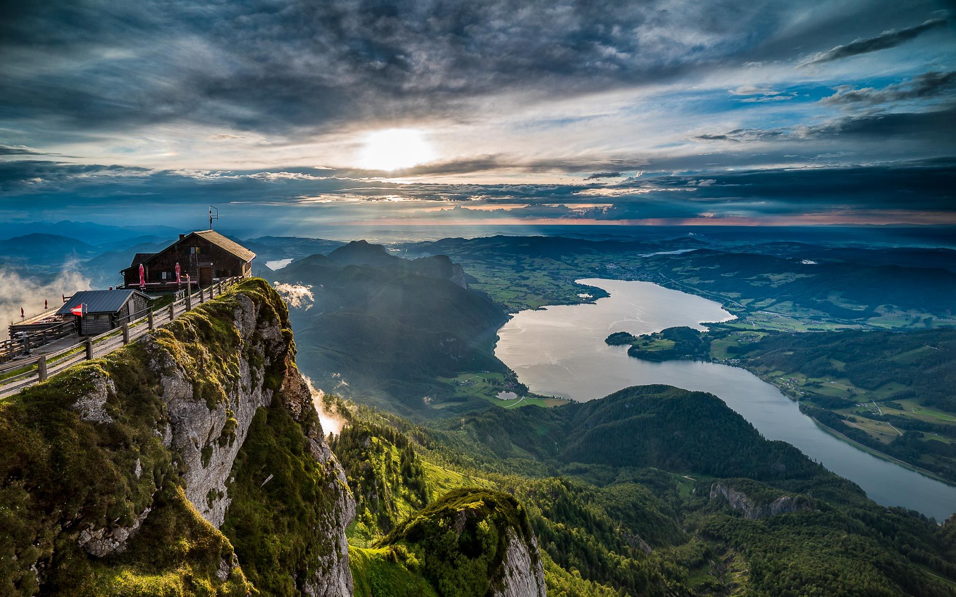 1960x1225, 419 Kb / гора, дом, река, Schafberg, отель, Schafbergspitze, Австрия