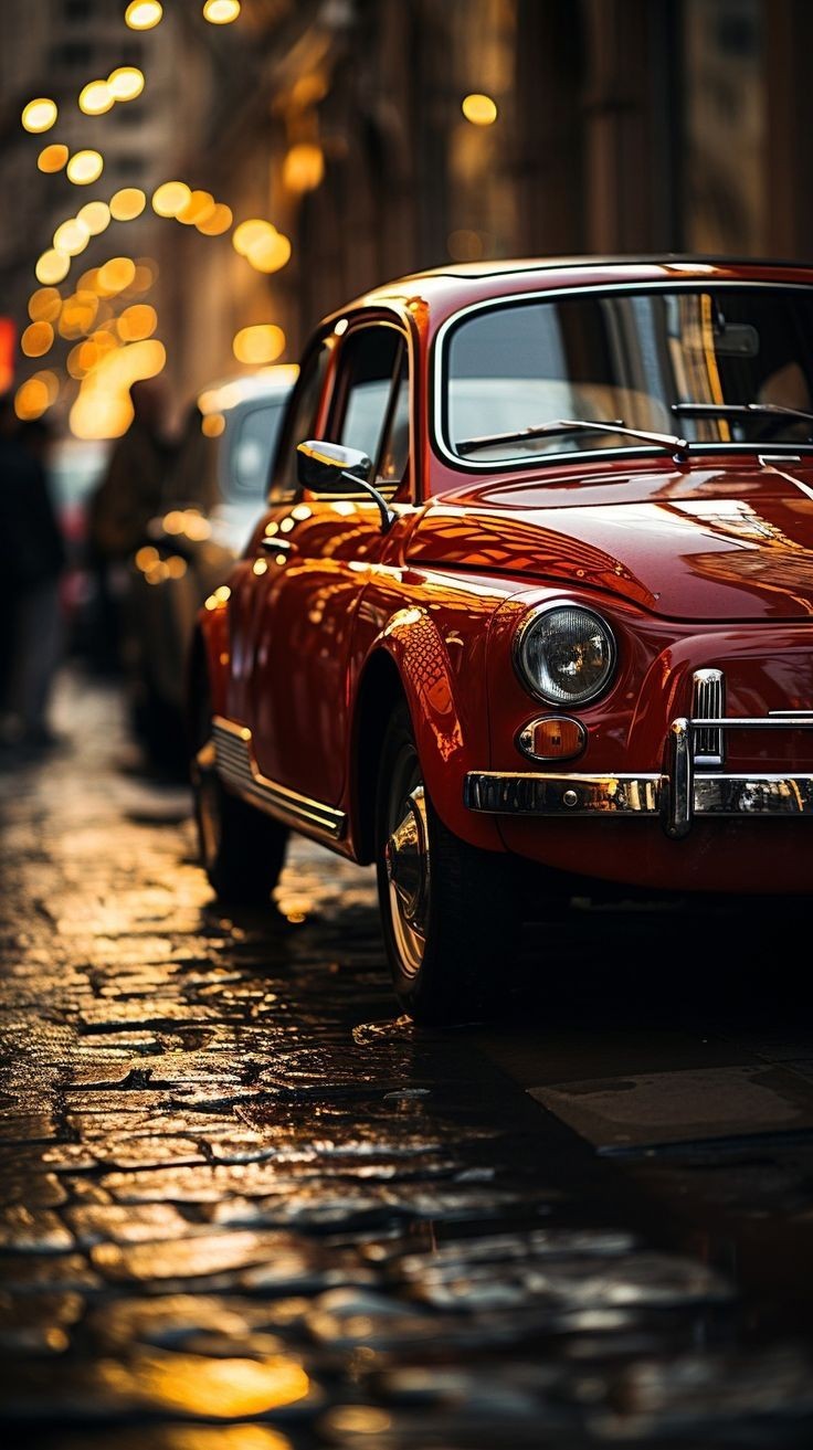 736x1313, 170 Kb / автомобиль, классика, ретро, Fiat 500, брусчатка