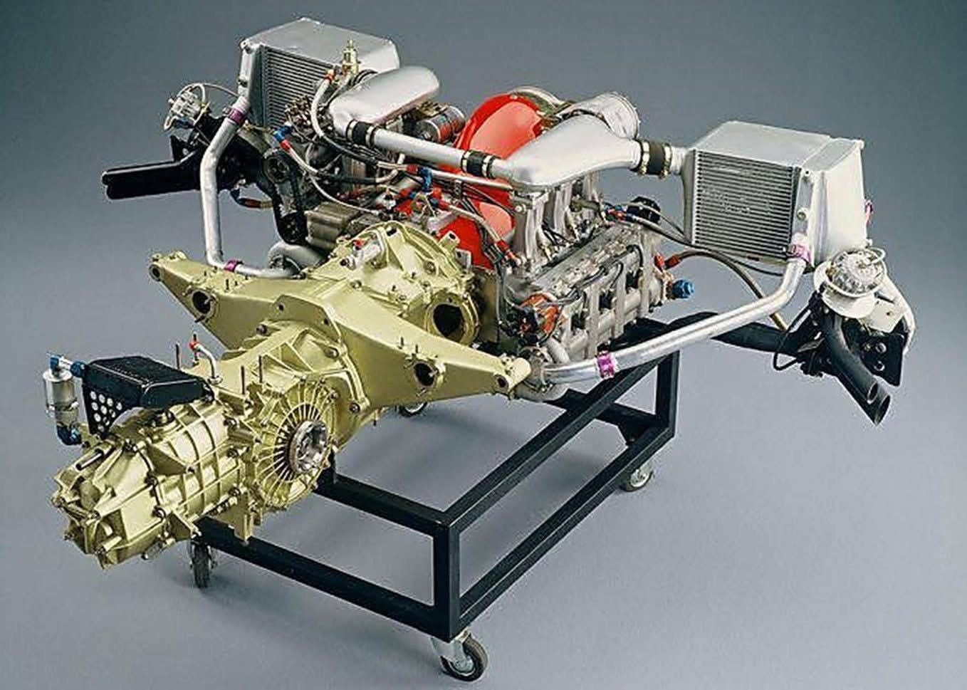1358x969, 182 Kb / мотор, коробка передач, радиатор, Porsche, 956