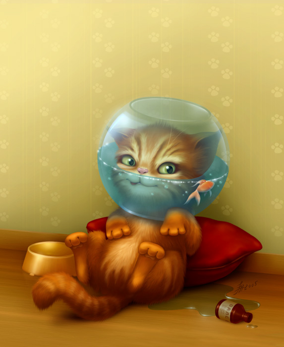 573x700, 76 Kb / Кот, валерьянка