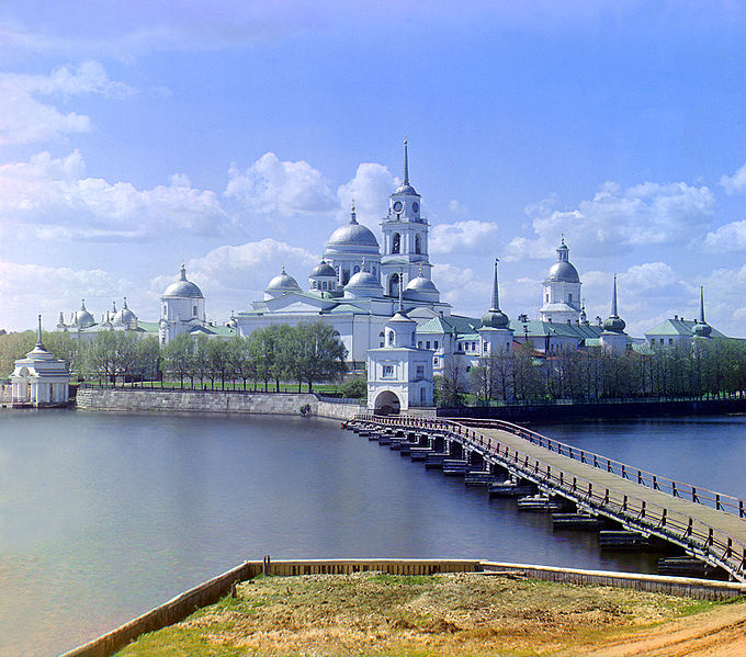 680x599, 118 Kb / Прокудин-Горский, 1910 год, озеро, мост