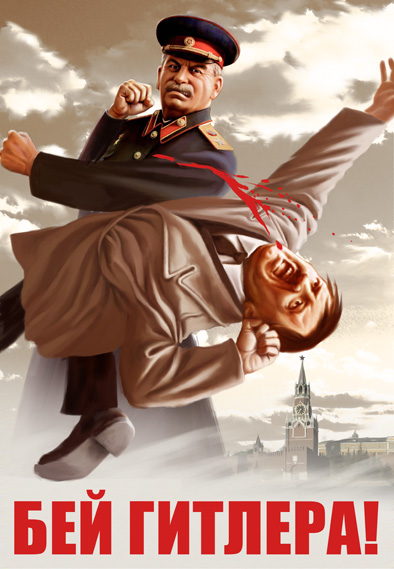 394x569, 107 Kb / Сталин, Гитлер, драка