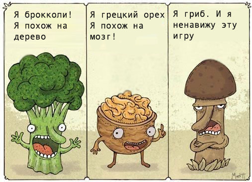507x366, 59 Kb / брокколи, орех, гриб, дерево, мозг, моск, хуй, хуец, комикс