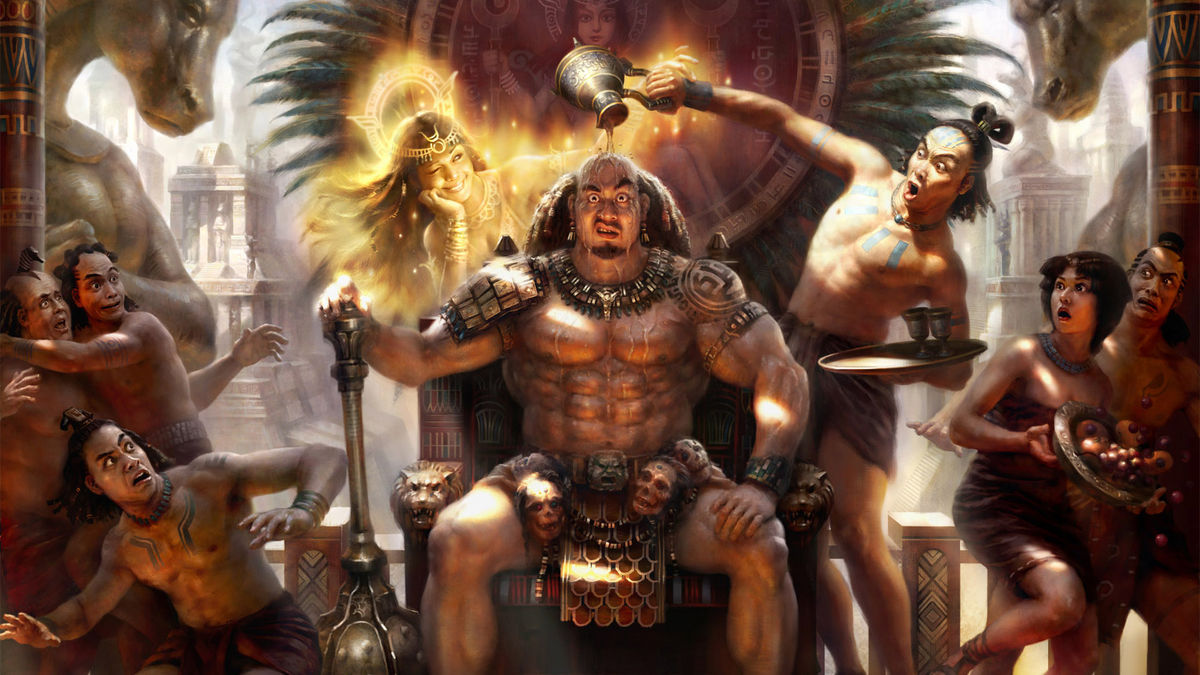1200x675, 204 Kb / арт, не везёт, ацтеки, вода, кувшин, офигевание, духи, Alon Chou, Oh God