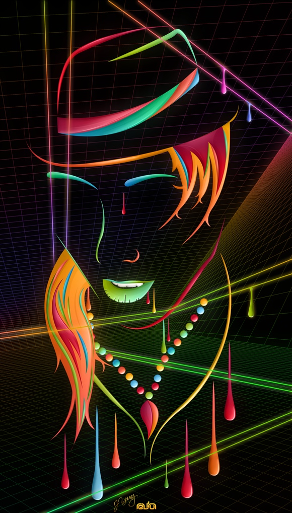 580x1019, 285 Kb / шляпа, девушка, бусы, слеза, хвост, графика