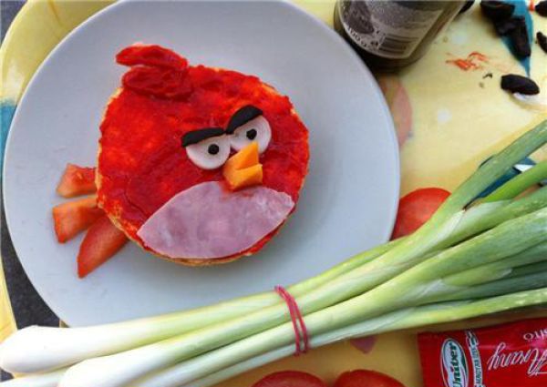 600x425, 61 Kb / Angry Birds, еда, тарелка