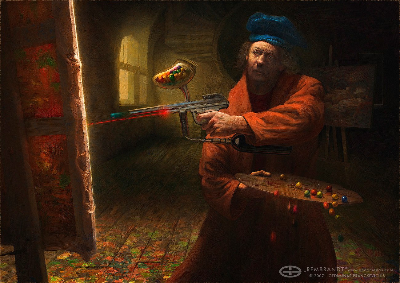 1300x922, 293 Kb / художник, Рембрандт, пейнтбол