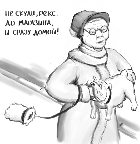 584x600, 125 Kb / старушка, собака