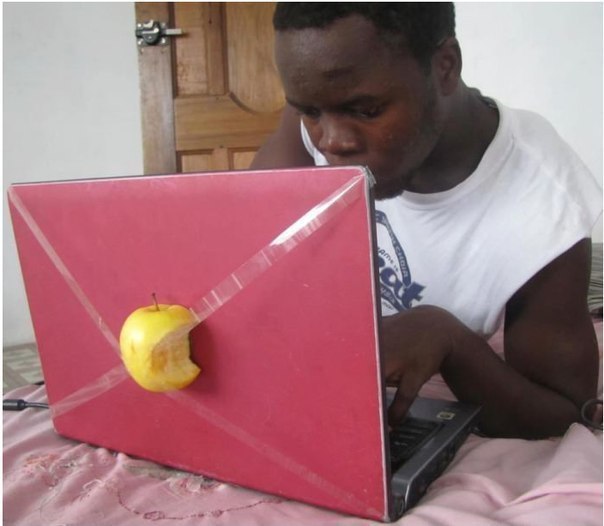 604x526, 41 Kb / mac, компьютер, негр, яблоко