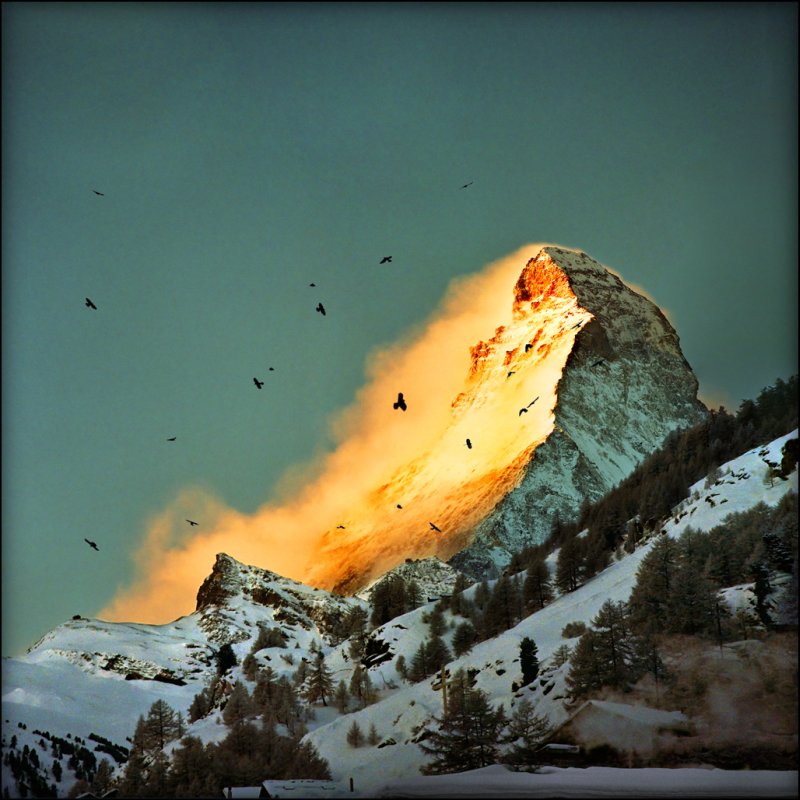 800x800, 112 Kb / утро, гора, солнце, восход, Matterhorn