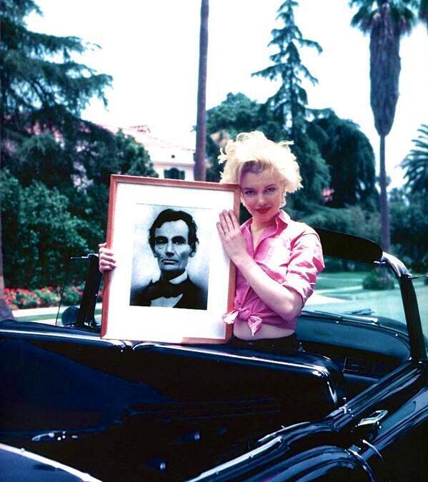 599x675, 64 Kb / Marilyn Monroe, Мэрилин Монро, авраам линкольн, портрет