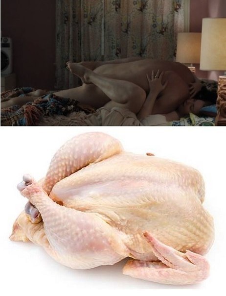 462x604, 43 Kb / курица, поза, постель