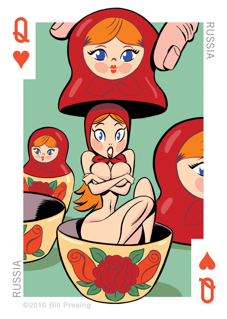 755x1057, 167 Kb / матрешка, голая, дама, черви, роза
