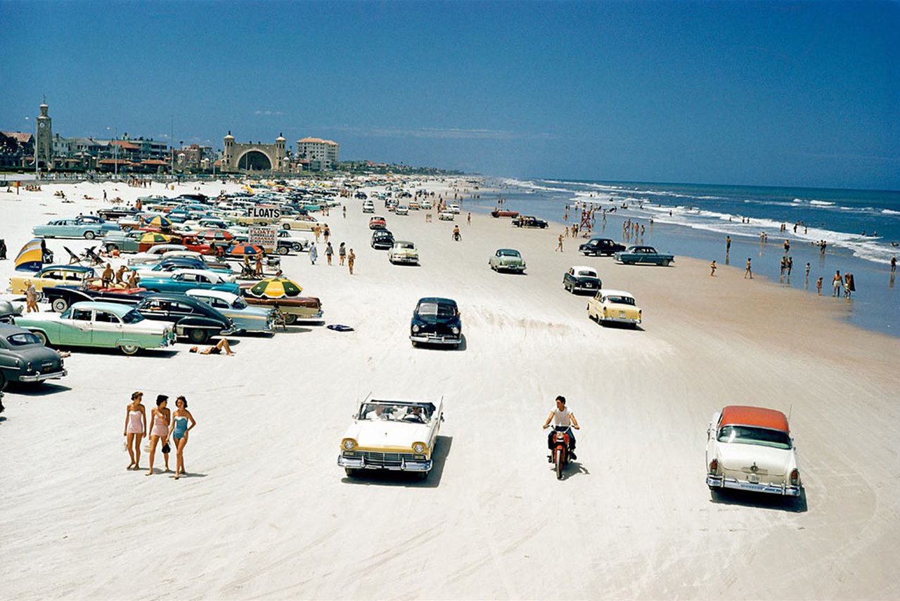 1280x855, 196 Kb / пляж, Флорида, Daytona, 1957, автомобили, машины