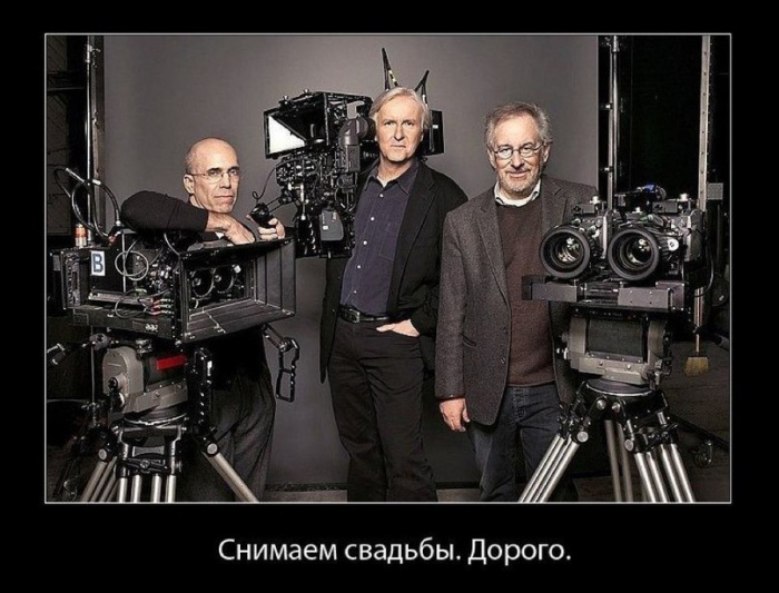 700x533, 124 Kb / свадьба, съёмка, камеры, дорого, режиссёры, продюсер, Джеффри Катценберг, Стивен Спилберг, Джеймс Кэмерон