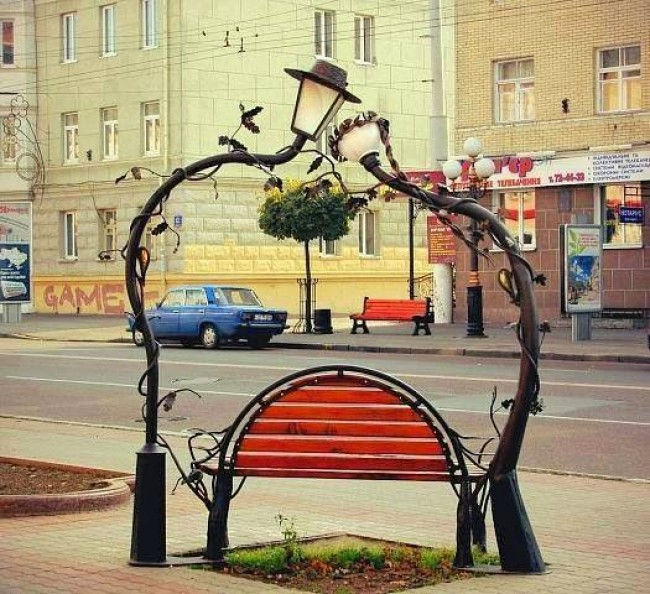 650x594, 136 Kb / скамейка, ковка, фонари