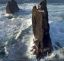 Lighthouse in Pridrangar, Iceland, скала, маяк, волны, море