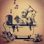робот, ванна, щётка, масло, briankesinger