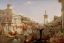 город, корабли, колонны, скульптура, мост, фонтан, воды, картина, Томас Коул