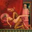 девка, свинозверь, рисунок, мужик, факел, Michael Hutter