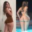 улыбка, Kayla Jones, тату, жопа, сзади, бассейн, дверь