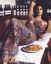 Monica Bellucci, женщина, Моника Беллуччи, тарелка, паста, бокал, вино, бутылки, платье