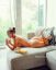 диван, картошка фри, стакан, голая, ямочки, Valentina Fradegrada, ElHartista