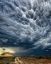 облака, asperitas, небо, прерия, дорога