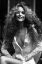 Джерри Холл, Jerry Hall, ч/б, кудри, блузка, улыбка