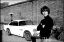 автомобиль, классика, ретро, ч/б, George Harrison, Aston Martin, стена, кирпич, битлз, Beatles