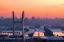 Новосибирск, мост, река, Обь, город, закат