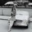 Брижит Бардо, Brigitte Bardot, автомобиль, классика, ретро, кабриолет, зонт, сапоги, платье, ч/б, RIP