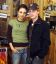 Маколей Калкин, Мила Кунис, кепка, джинсы, Macaulay Culkin, Mila Kunis, зеркало, Микки Маус