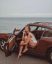 автомобиль, классика, ретро, Porsche, купальник, браслет, Damien Liccioni, берег, Биаррице, Франция