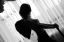 сиськи, девушка, ч/б, крылья, шторы, ангел