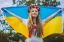 украина, девушка, украинка, хохлушка, флаг украины, венок, ленты, блондинка