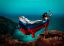 Светлана, Беляева, Россия, Крым, мыс, Фиолент, девушка, брюнетка, море, скалы, триколор, платье, флаг, политота